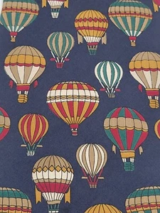 Corbata Brooks Brothers Makers cuello seda azul marino con globo aerostático vintage | O017 - Imagen 1 de 5