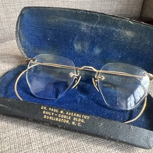 Vintage Rimless Eyeglasses Antique Frameless 1/10 12K GF Fulvue Glasses - Picture 1 of 23