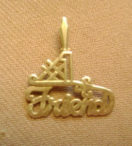 Vintage 14kt. GELBGOLD #1 FREUND UNISEX ANHÄNGER, CHARM - Bild 1 von 6