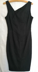 Next Tayloring LBD Sleeveless Black Pencil Dress Asymmetric Neckline UK 8 - Picture 1 of 8