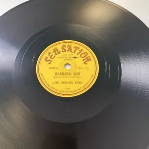 JAZZ Lou Snider Trio 78 rpm SENSATION 2002 Barbara Ann 1949 E - Imagen 1 de 4