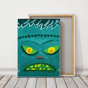 Franken Zombie, Frankenstien, Comic Pop Art Original Painting, dia de los muerto - Picture 1 of 2