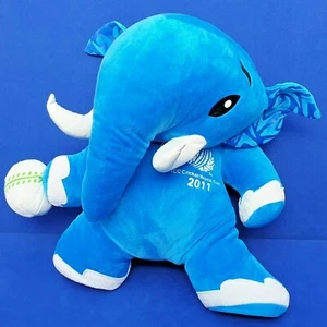 MASCOTA CRICKET WORLD CUP 2011 FIGURA MUÑECA 45 CM ELEFANTE AZUL TURQUESA - Imagen 1 de 2