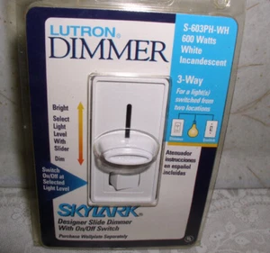 NEW Lutron Dimmer S-603PH-WH White 3 Way Slide Dimmer On Off Open box - Picture 1 of 2