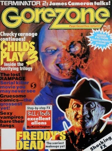 GOREZONE MAGAZINE WINTER 1992 . CHILDS PLAY TRILOGY / FREDDY KRUEGER FRONT COVER - Picture 1 of 1