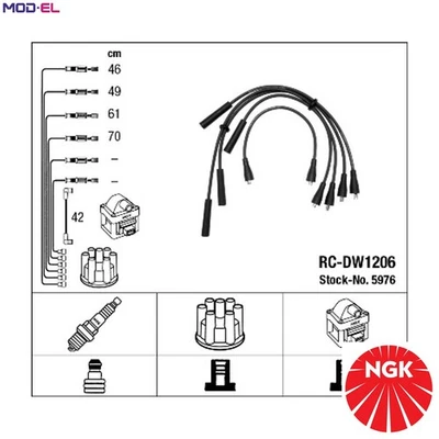 KIT CABLE ENCENDIDO 5976 PARA FSO OPEL KADETT RALLYE 115C082/C.074/C076 1.5L 4cyl Foto 1 de 4