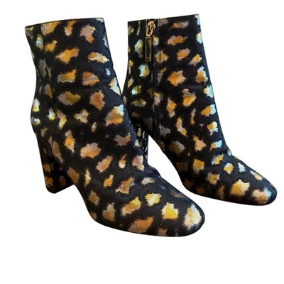 Saint Laurent Loulou Jacquard Leopard Metallic Accent Ankle Boots EU 37.5 US 7.5 - Image 1 of 4