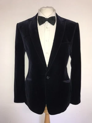 TED BAKER - Mens NAVY BLUE VELVET Evening JACKET - 42 Reg - GORGEOUS - Image 1 of 4
