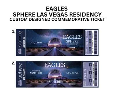 Boleto conmemorativo de diseño personalizado Eagles Sphere Las Vegas Residency Foto 1 de 3