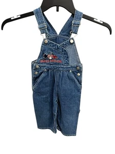 Vintage Harley Davidson 18M Kleinkind Latzhose Denim Jeans Harley Motorrad Motiv - Bild 1 von 6