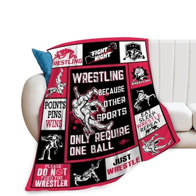 Manta de lucha libre - Ropa de cama de franela de lana suave regalos para hombres luchadores... Foto 1 de 4