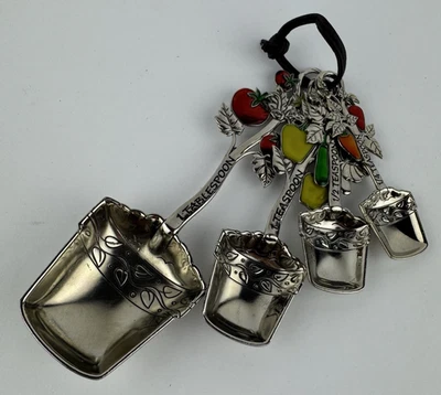 Garden Vegetable  Measuring Spoons Veggie Tools Tomato Peppers 4 Pc Set - Image 1 of 4