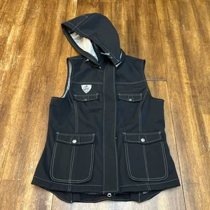 Goode Rider XLarge Black Faux Fur Hooded Vest - Picture 1 of 21