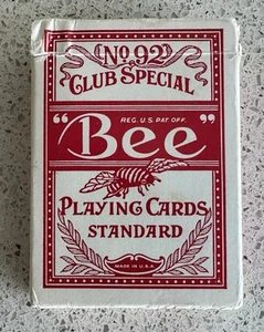 Vintage "BEE" Nº 92 cartas especiales Club; reverso nº 67; acabado cámbrico; rojo - Imagen 1 de 5