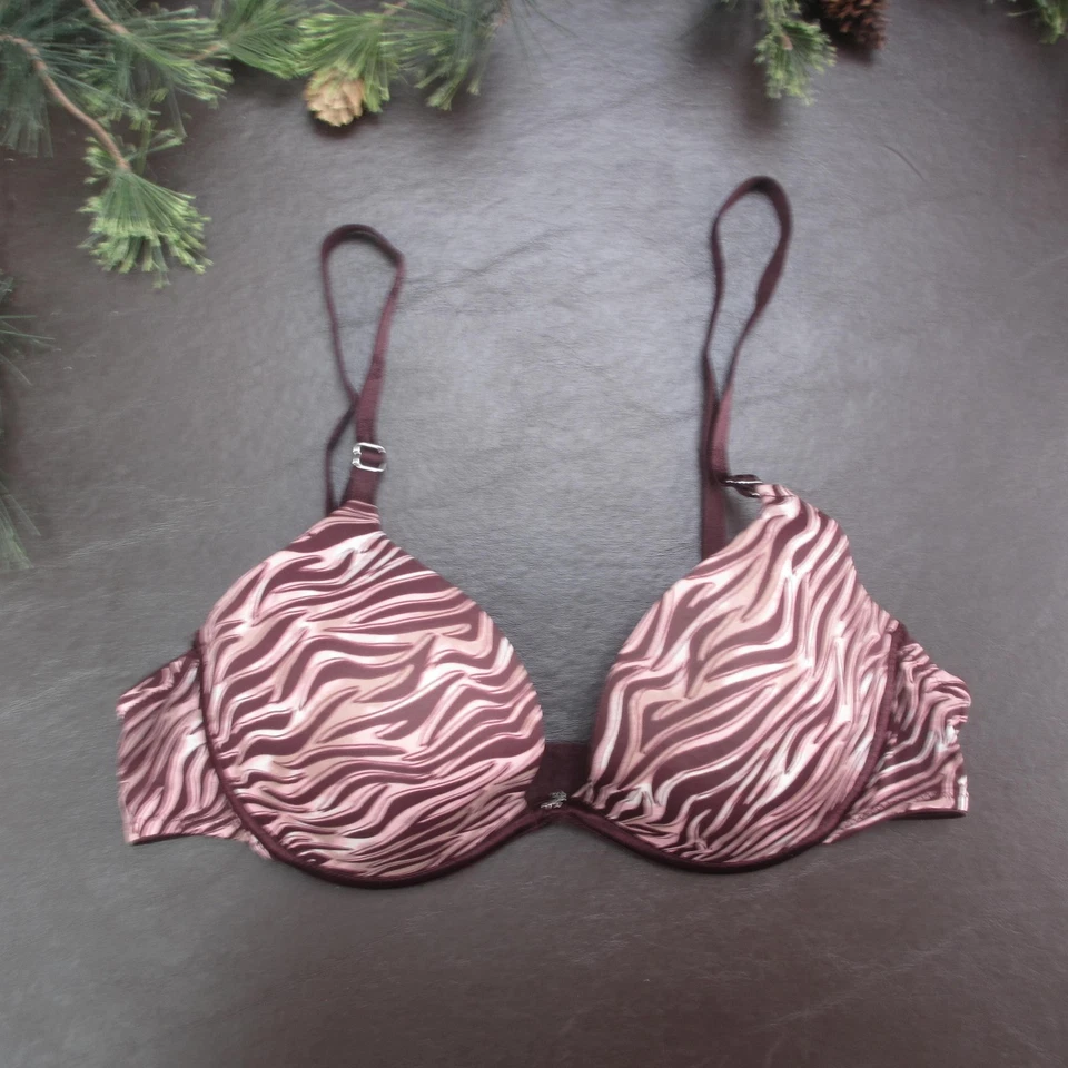 Sujetador Lily of France Mujer 36B Rosa Marrón Remolino Acolchado Con Aros Ajustable Foto 1 de 4