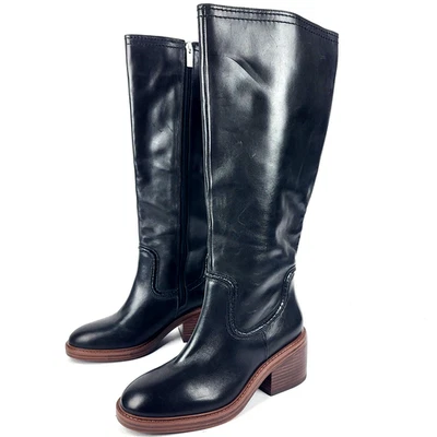 Botas altas para mujer Vince Camuto Vuliann hasta la rodilla cuero negro talla EE. UU. 8M Foto 1 de 4