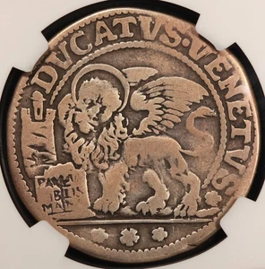1709-22 AM Italy Venice Ducato Silver Coin - NGC VG 10 - DAV-1533 - KM# 475 - Picture 1 of 4
