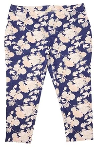 Women's Faded Glory Floral Jeans Jeggings Pull On Pants XL 16/18 Capri Cropped - Picture 1 of 4