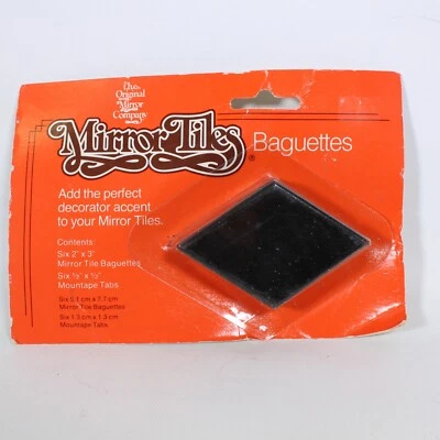 AZULEJOS ESPEJO VINTAGE (1976) BAGUETTES 2" X 3" DIAMANTE NEGRO. 6 POR PACK Foto 1 de 4