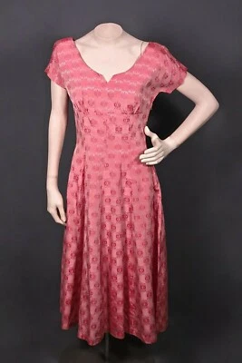 Vestido De Colección Para Mujer Años 50 Rojo Bordado Piel de Tiburón Talla S Años 50 Foto 1 de 4