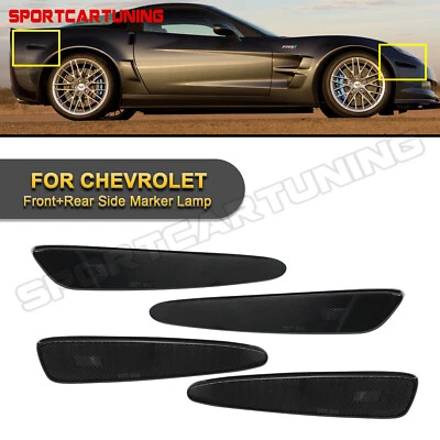 For 2005-2013 Chevrolet Corvette C6 Smoked Front Rear Side Marker Lights Housing Foto 1 de 4
