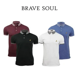Brave Soul Polo T-shirts For Men Collared Short Sleeve Tee Casual - Picture 1 of 11