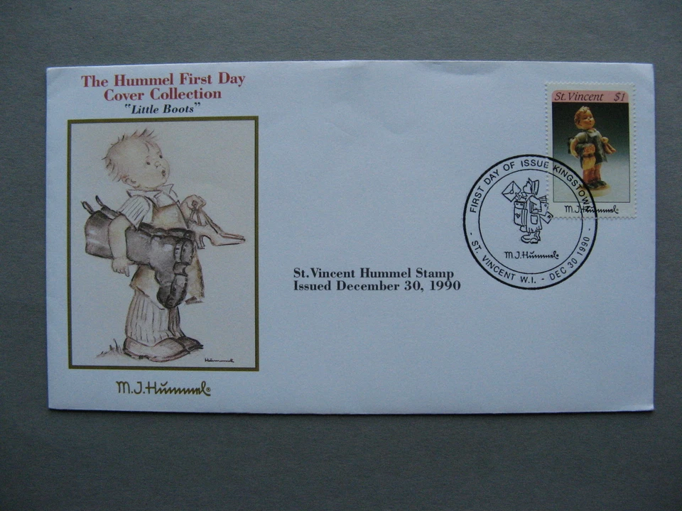 ST VINCENT, cover FDC 1990, hummel porcelain figure "Little Boots" - Image 1 of 1