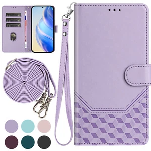 Para Moto G Power/Stylus 5G 2025 Cuero PU Soporte Abatible Bandolera Cartera Estuche para Tarjetas - Imagen 1 de 59