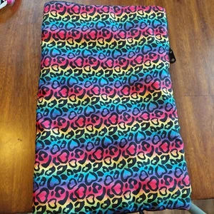 Build-A-Bear Sleeping Bag Hearts Leopard Print Neon BAB BABW EUC Rolls Up - Picture 1 of 7