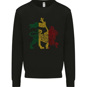 Rasta Lion Jamaica Reggae Music Jamaican Kids Sweatshirt Jumper - Picture 1 of 3