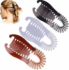 Interlocking Banana Comb Stretch Flexible Hair Combs Clips Flexible Ponytail