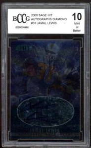 Jamal Lewis Rookie Card 2000 SAGE HIT Autographs Diamond #31 BGS BCCG 10 - Picture 1 of 2