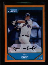 MIKE CARP 2007 BOWMAN CHROME #BC111 ROOKIE ORANGE REFRACTOR #15/25 AY7700