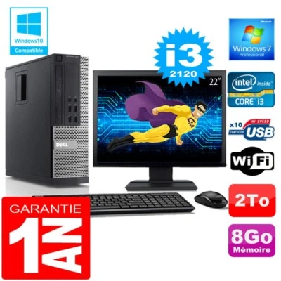 PC DELL 990 SFF Core I3-2120 RAM 8GB Disco 2 TB Wifi W7 Schermo 22" - Immagine 1 di 4