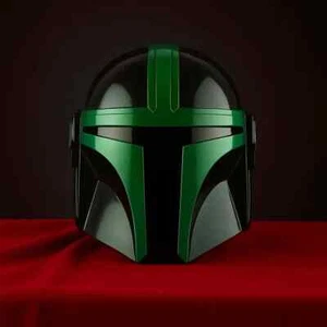 Red Black Mandalorian Helmet Replica | Larp Cosplay Armor | Display & Costume - Picture 1 of 10