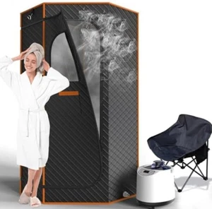 Portable Sauna for Home, Sauna Box with 3L Steamer, Remote Control, Folding Chai - Picture 1 of 7