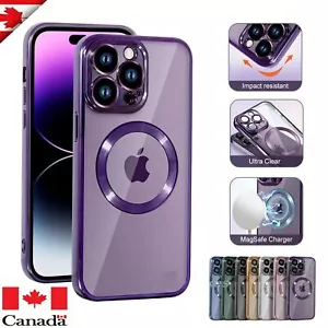 Funda trasera transparente Megsafe magnética a prueba de golpes a prueba de golpes para iPhone 14 Pro Max Plus - Imagen 1 de 15