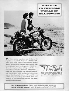 1967 BSA Thunderbolt 650 Motorcycle "BSA Power" Original Ad - Picture 1 of 1