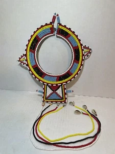 Traditional Masai Neckpiece Wall Hanging Kenyan Long Maasai Necklace 19” - Picture 1 of 5