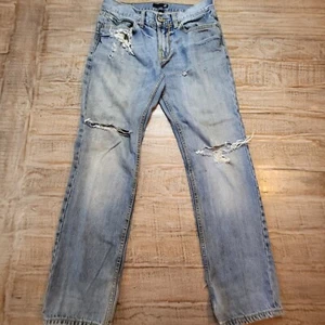 J Ferrar Jeans Mens 30x30 Blue Slim Straight Leg Distressed JF Denim Pants - Picture 1 of 12