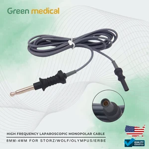HIGH Frequency Laparoscopic Monopolar Cable 8mm-4mm for STORZ/WOLF/OLYMPUS/ERBE - Picture 1 of 3