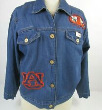 Auburn TIGER War Eagle Trucker Jacket Denim Blue Jean Sequin Embellished Size M