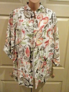 Alfred Dunner Women's 20W Shirt Blouse BUTTON FRONT LAYERED TANK CUTWORK SET - Picture 1 of 7