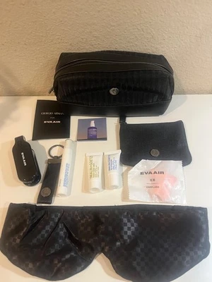 Nuevo bolso de cosméticos negro Giorgio Armani EVA AIR Business Royal Laurel Class Foto 1 de 4