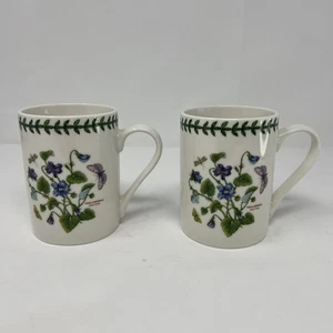 Portmeirion Pimpernel Botanic Garden Sweet Violet 9218 - 2 Mugs Floral Butterfly - Picture 1 of 4