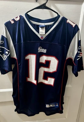 Camiseta deportiva New England Patriots Tom Brady #12 NFL Reebok azul marino (Youth XL 18-20) TB12 Foto 1 de 4