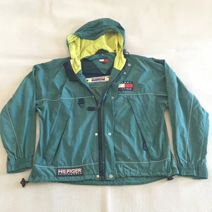 Vintage Tommy Hilfiger Sailing Gear Jacket Size L Full Zip Snap Button Anorak - Picture 1 of 24