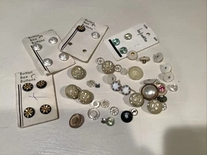 Vintage Button Lot - Glass, Rhinestone, And Pearl - Picture 1 of 4