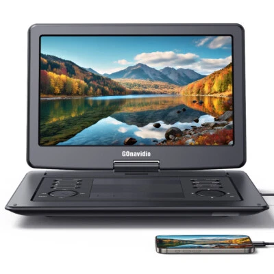 16"/15.4" Blu-ray Optional Portable DVD Player Swivel Screen USB HDMI RC Control - Image 1 of 4