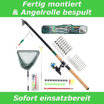 Q-Tac - Angelset Karpfen mit Kescher, Angel Set komplett